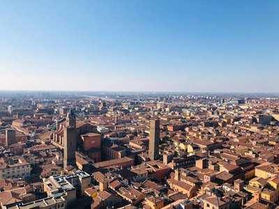 Bologna panoramic view with iconic landmarks and cityscape