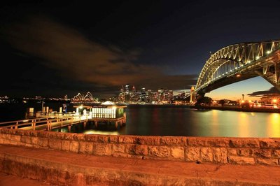 Vista panoramica di Sydney con monumenti iconici e panorama cittadino